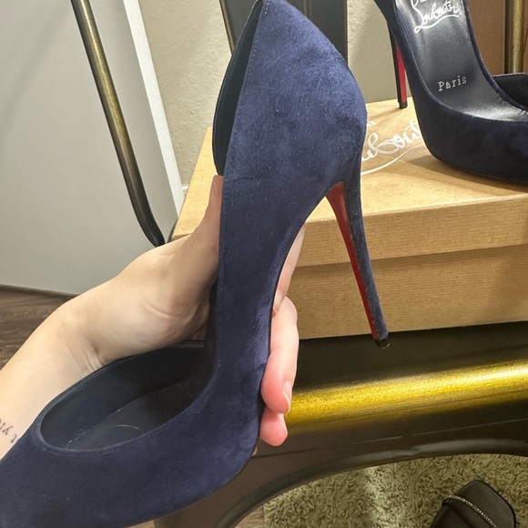 Christian Louboutin Navy Iriza Heels - Picture 14 of 16